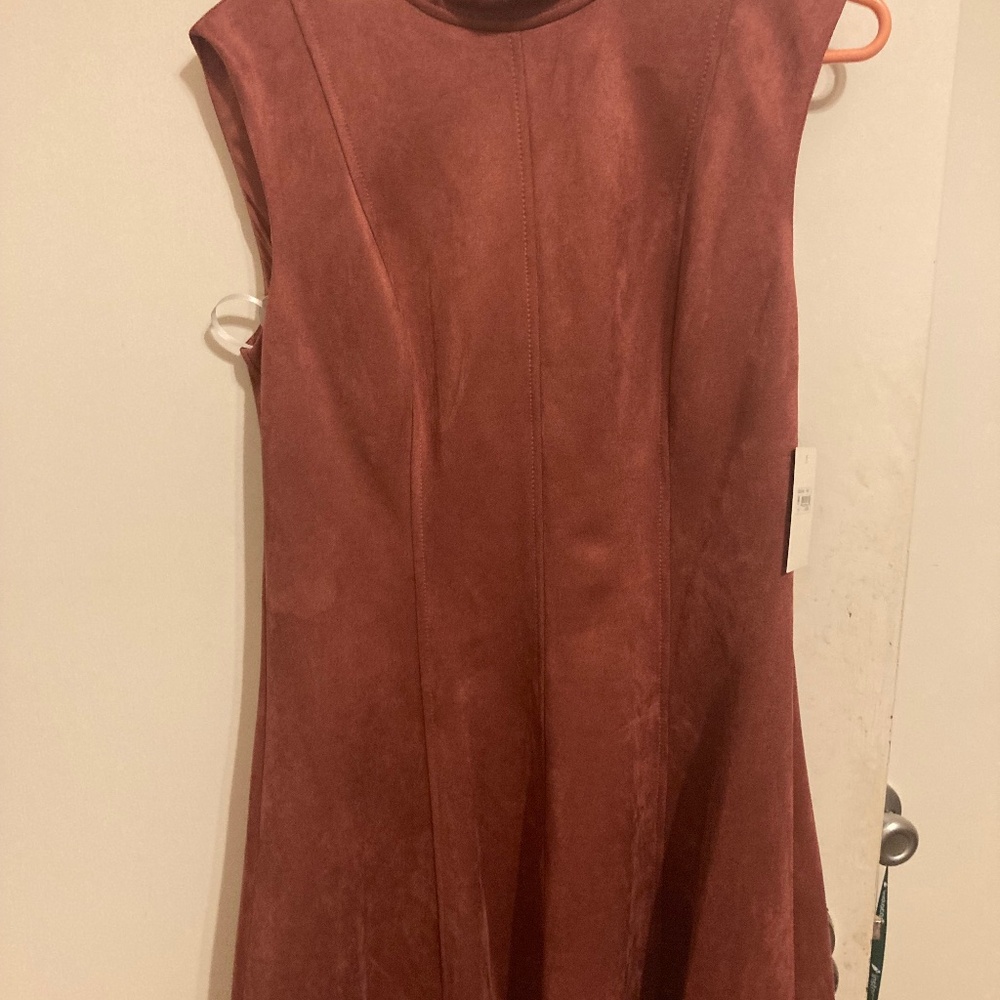 Rose colored suede dress